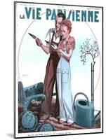 La Vie Parisienne, Couples Gardening Tools, Gardens Magazine, France, 1936-null-Mounted Giclee Print