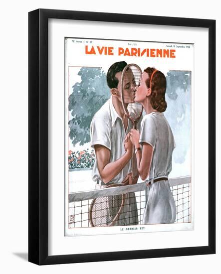 La Vie Parisienne, Couples Kissing, Courting Dating Magazine, France, 1938-null-Framed Giclee Print