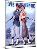La Vie Parisienne, Couples Shooting Guns Hunting Magazine, France, 1936-null-Mounted Giclee Print