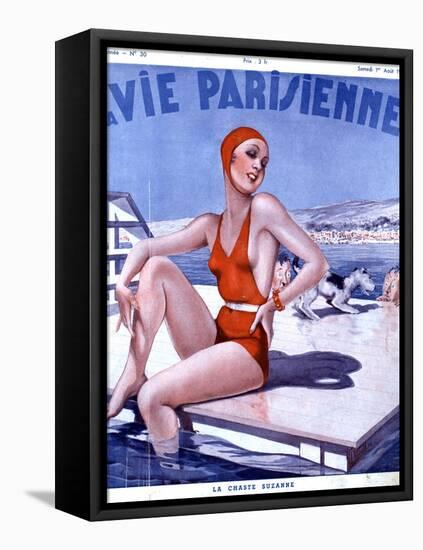 La Vie Parisienne, Glamour Womens Swimwear Fashion Magazine, France, 1936-null-Framed Stretched Canvas