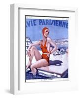 La Vie Parisienne, Glamour Womens Swimwear Fashion Magazine, France, 1936-null-Framed Giclee Print