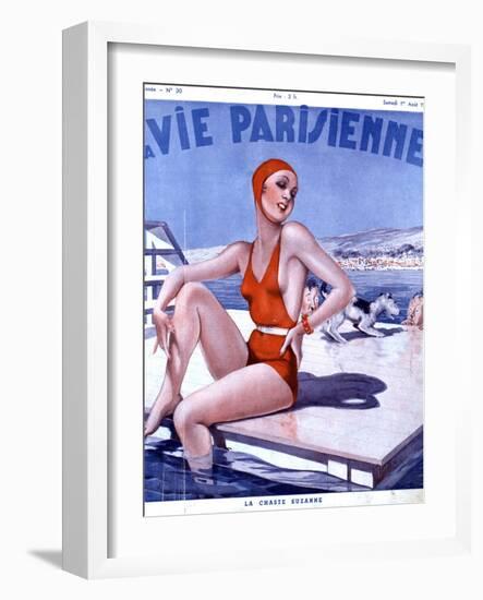 La Vie Parisienne, Glamour Womens Swimwear Fashion Magazine, France, 1936-null-Framed Giclee Print