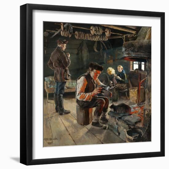 La Vie Rustique - He Rustic Life - Akseli Gallen-Kallela (1865-1931). Oil on Canvas, 1887. Dimensio-Akseli Valdemar Gallen-kallela-Framed Giclee Print
