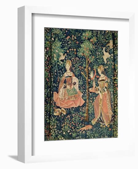 La Vie Seigneuriale: Embroidery, circa 1500-null-Framed Giclee Print