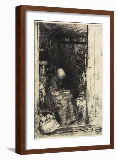 La Vieille Aux Loques from Twelve Etchings from Nature, 1858-James Abbott McNeill Whistler-Framed Giclee Print