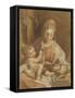 La Vierge assise tenant l'Enfant Jésus nu et un livre ouvert-Federico Barocci-Framed Stretched Canvas