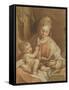 La Vierge assise tenant l'Enfant Jésus nu et un livre ouvert-Federico Barocci-Framed Stretched Canvas