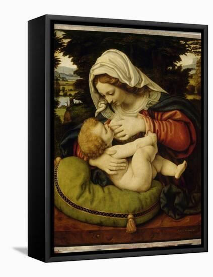 La Vierge au coussin vert-Andrea Solario-Framed Stretched Canvas