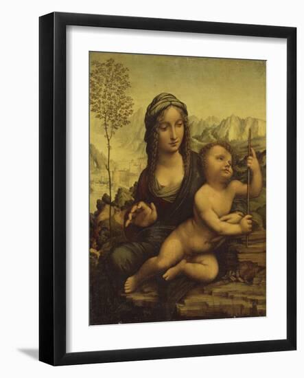 La Vierge au fuseau-Leonardo da Vinci-Framed Giclee Print