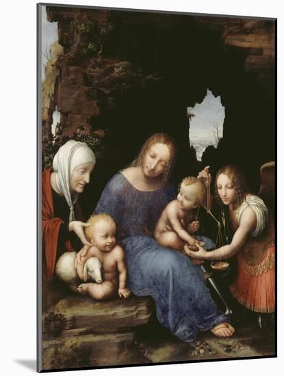 La Vierge et l'Enfant Jésus avec Sainte Elisabeth, Saint Jean et Saint Michel, dite : La Vierge-Cesare Da Sesto-Mounted Giclee Print