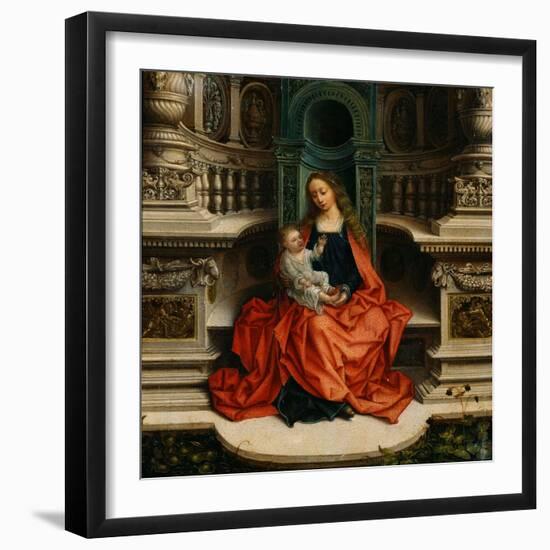 La Vierge Et L'enfant Sur Le Trone - Peinture De Adriaen Isenbrant (Adrien Ysenbrant, Ysenbrandt, H-Adriaen Isenbrandt or Isenbrant-Framed Giclee Print