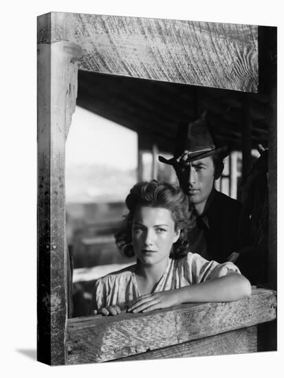 La Ville Abandonnee YELLOW SKY by William Wellman with Anne Baxter and Gregory Peck, 1948 (b/w phot-null-Stretched Canvas