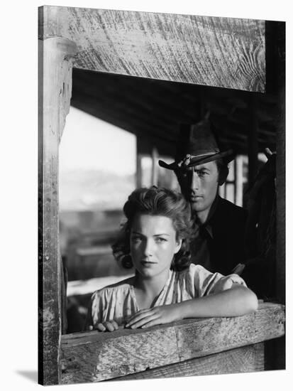 La Ville Abandonnee YELLOW SKY by William Wellman with Anne Baxter and Gregory Peck, 1948 (b/w phot-null-Stretched Canvas