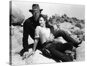 La Ville Abandonnee YELLOW SKY by William Wellman with Anne Baxter and Gregory Peck, 1948 (b/w phot-null-Stretched Canvas