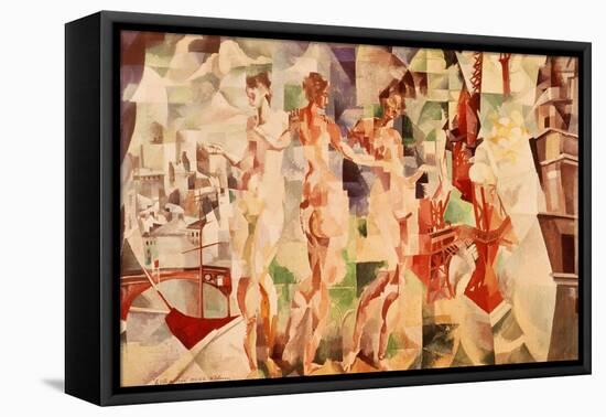 La Ville De Paris (City of Paris, France), 1910-12-Robert Delaunay-Framed Stretched Canvas