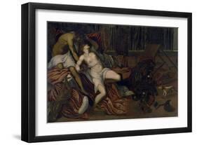 La violencia de Tarquino, 16th century-Jacopo Robusti Tintoretto-Framed Premium Giclee Print