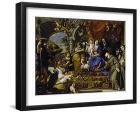 La Virgen Con El Niño Entre Las Virtudes Teologales Y Santos, 1669-Claudio Coello-Framed Giclee Print