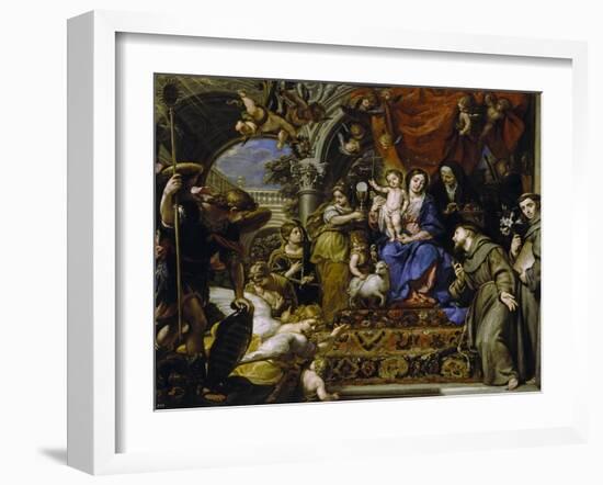 La Virgen Con El Niño Entre Las Virtudes Teologales Y Santos, 1669-Claudio Coello-Framed Giclee Print