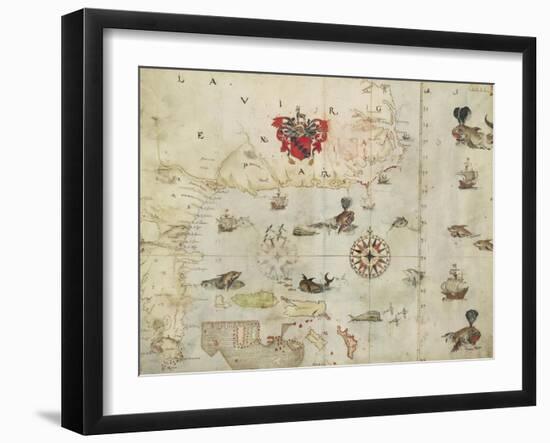 La Virgenia Pars: a Map of the East Coast of N. America-John White-Framed Art Print