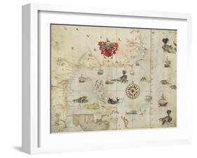 La Virgenia Pars: a Map of the East Coast of N. America-John White-Framed Art Print