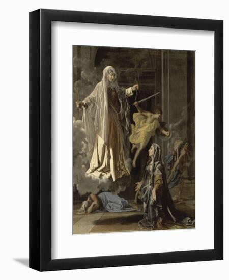 La vision de Sainte Françoise Romaine-Nicolas Poussin-Framed Premium Giclee Print