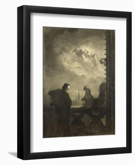 La vision du poète, Notre-Dame de Paris-Georges Pilotell-Framed Premium Giclee Print
