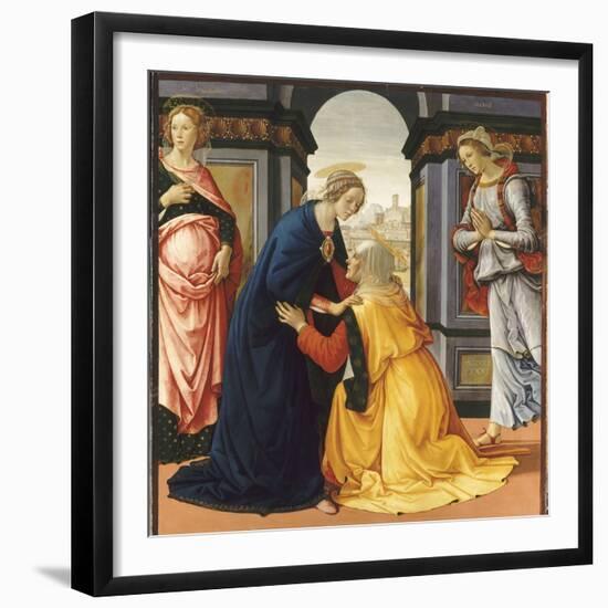 La Visitation entre Marie-Jacobie et Marie-Salomé-Domenico Ghirlandaio-Framed Giclee Print