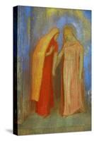 La Visitation - Saint Mary visits Saint Elisabeth R.F. 35757 .-Odilon Redon-Stretched Canvas