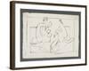 La visite. Deux femmes assises-null-Framed Giclee Print