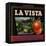 La Vista Brand - Tustin, California - Citrus Crate Label-Lantern Press-Framed Stretched Canvas