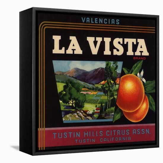 La Vista Brand - Tustin, California - Citrus Crate Label-Lantern Press-Framed Stretched Canvas