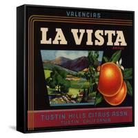 La Vista Brand - Tustin, California - Citrus Crate Label-Lantern Press-Framed Stretched Canvas