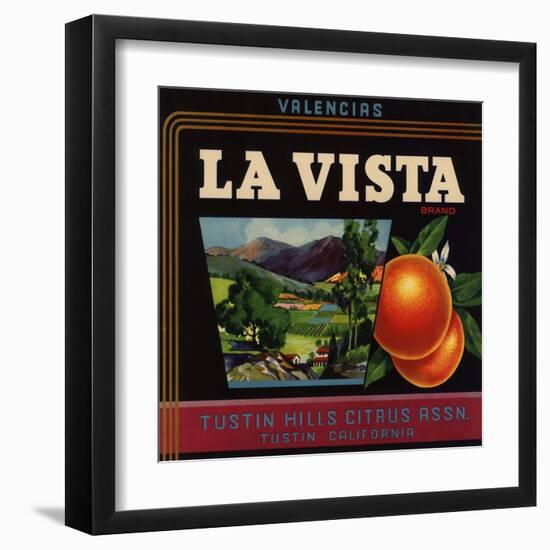 La Vista Brand - Tustin, California - Citrus Crate Label-Lantern Press-Framed Art Print