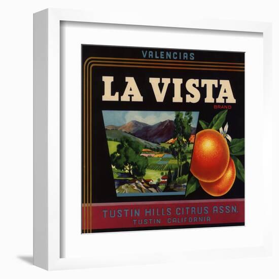 La Vista Brand - Tustin, California - Citrus Crate Label-Lantern Press-Framed Art Print