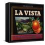 La Vista Brand - Tustin, California - Citrus Crate Label-Lantern Press-Framed Stretched Canvas