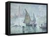 La voile verte, Venise-Paul Signac-Framed Stretched Canvas