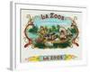 La Zoos Brand Cigar Box Label, Nautical-Lantern Press-Framed Art Print