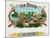 La Zoos Brand Cigar Box Label, Nautical-Lantern Press-Mounted Art Print