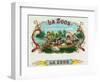 La Zoos Brand Cigar Box Label, Nautical-Lantern Press-Framed Art Print