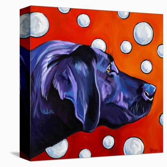 Lab and Bubbles-Kathryn Wronski-Stretched Canvas
