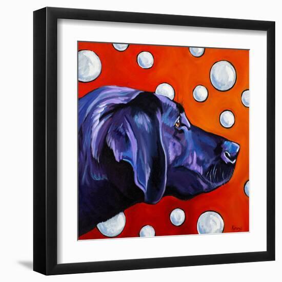 Lab and Bubbles-Kathryn Wronski-Framed Art Print