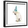 Lab Puppy Wearing Birthday Hat-Lew Robertson-Framed Photographic Print