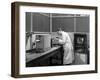 Lab Tachnician Using a Table Top Test Furnace, Sheffield, South Yorkshire, 1962-Michael Walters-Framed Photographic Print