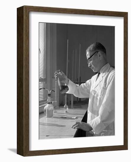 Lab Technician at a Steelworks in Sheffield, South Yorkshire, 1963-Michael Walters-Framed Photographic Print