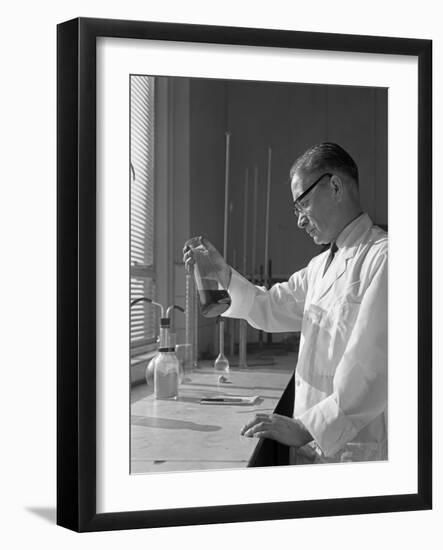 Lab Technician at a Steelworks in Sheffield, South Yorkshire, 1963-Michael Walters-Framed Photographic Print
