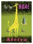 Africa - African Giraffe and Gazelles - Fly by BOAC-Laban-Laminated Art Print