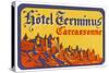 Label, Carcassonne Hotel-null-Stretched Canvas