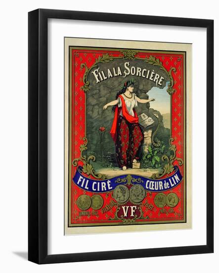 Label for 'Fil a La Sorciere' Brand of Sewing Thread-null-Framed Giclee Print