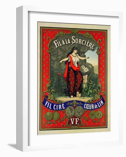 Label for 'Fil a La Sorciere' Brand of Sewing Thread-null-Framed Giclee Print