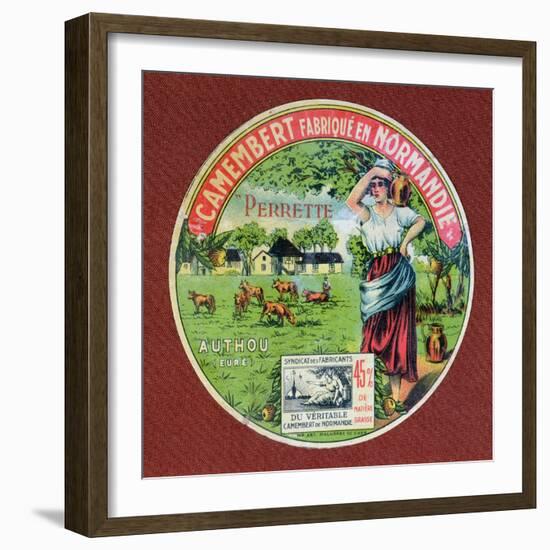 Label for 'Le Perrette Camembert', Made in Authou, Normandy-null-Framed Giclee Print